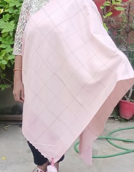 Light Pink Check Warm Stole